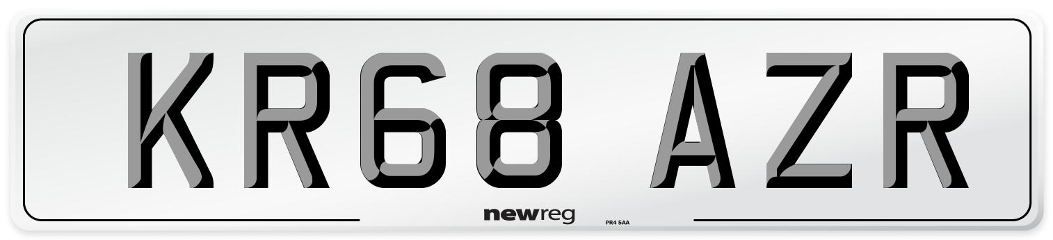 KR68 AZR Number Plate from New Reg